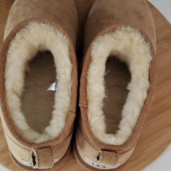 UGG Mens Classic Ultra Mini Boot Size US 7 Chestnut Suede/ Wool - Picture 8 of 12